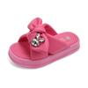 Girls Rhinestones Slippers Thick Bottom Children Summer Beach Shoes Non Slip Solid Color Fashion Kids Indoor Outdoor Slippers