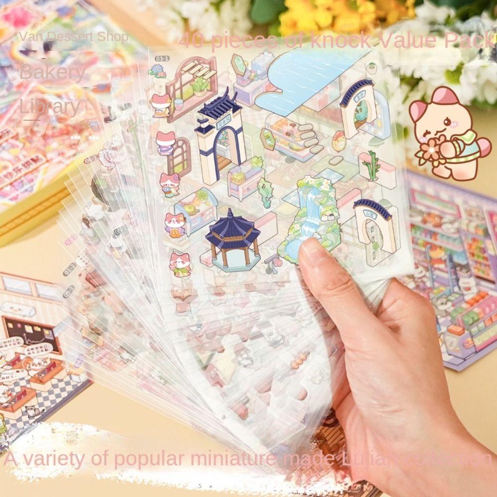 Книга наклеек «Пейзаж 20 в 1» Декоративные наклейки со сценой из хижины капибары Студент