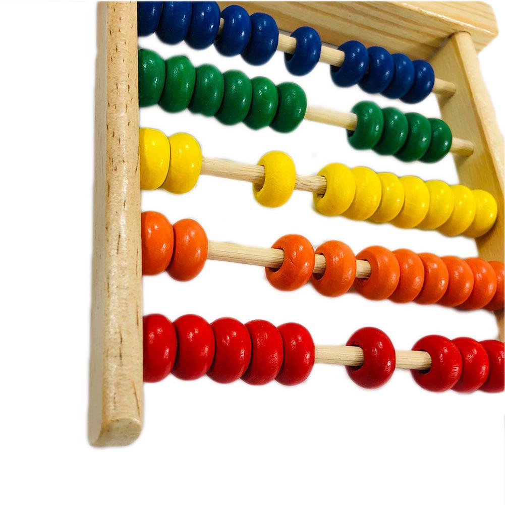 Детские игрушки Мода Счеты Математика Дети Бусины Рамка Деревянная Обучающая Головоломка 5-Рядная Образовательная