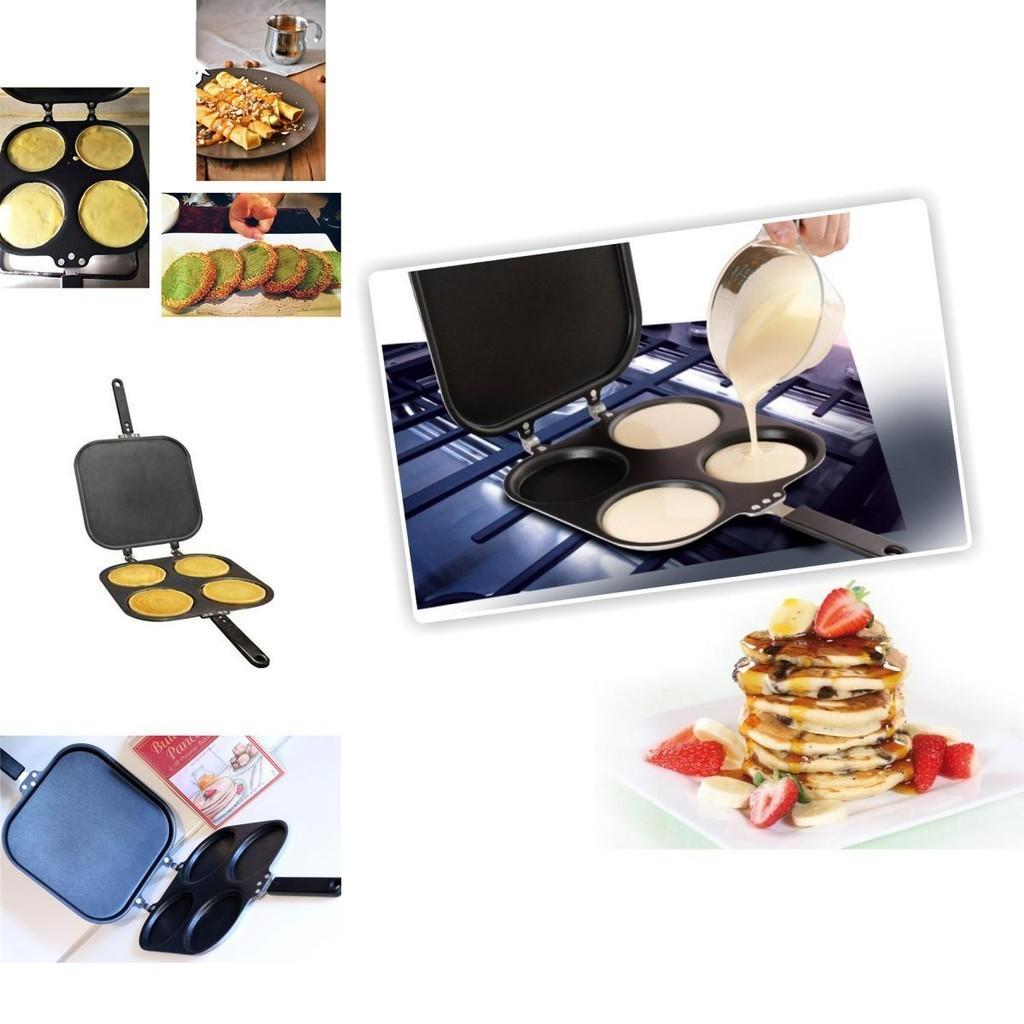 Универсальная сковорода с четырьмя отверстиями и антипригарным покрытием - Идеально подходит для приготовления блинов, омлетов и многого другого