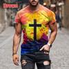 Summer Fashion Mens T-shirt Black and White Jesus 3D Print Unisex Casual T-shirt Kids Tops Mans Tops
