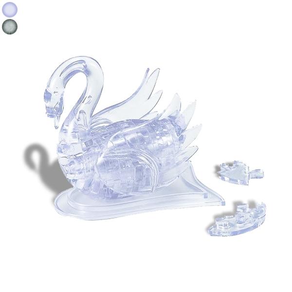 3D Puzzle of Transparent Crystal Effect Swan