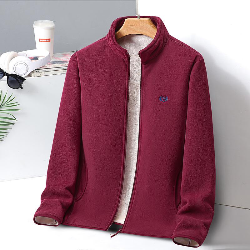 Флисовое пальто для мужчин, флисовое пальто с утолщенным флисом, капюшон для мужчин, средний и старый, теплая куртка для мужчин, большой размер