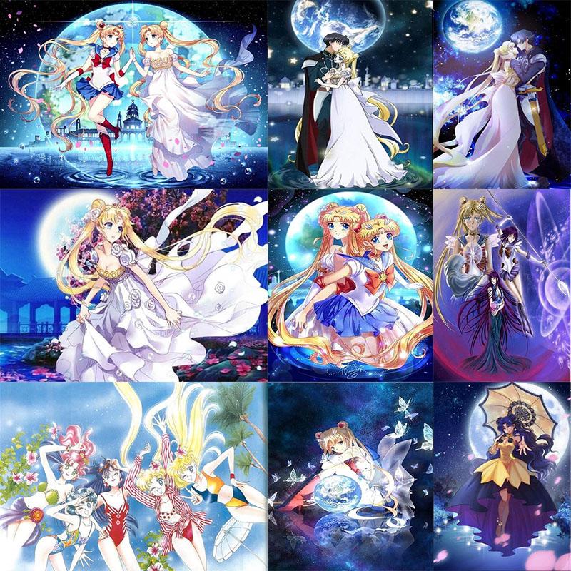 DIY 5D алмазная живопись аниме девушка Алмазная мозаика наборы для вышивки крестом украшение дома полная круглая алмазная вышивка