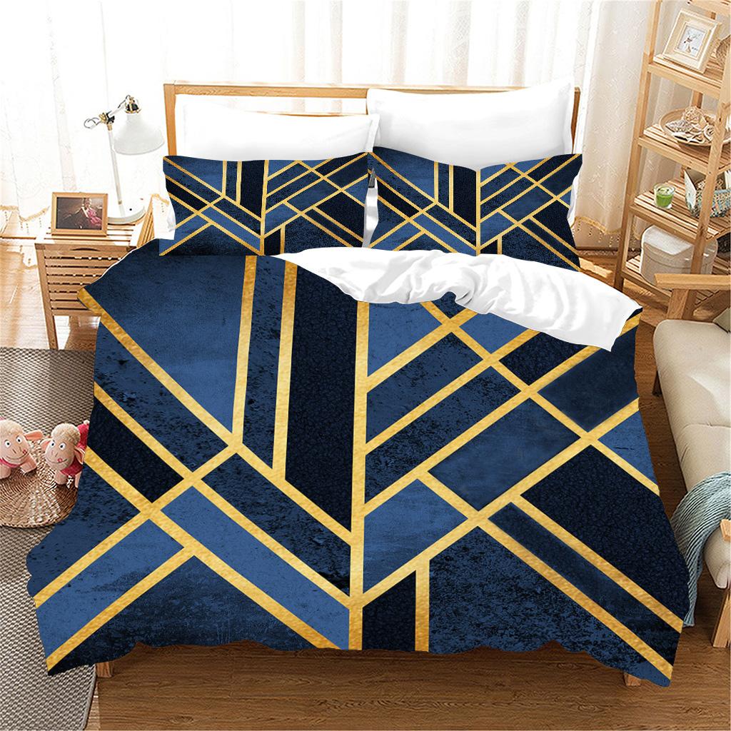 3D черный мрамор современная текстура золотая абстрактная серия полиэстер полный комплект постельного белья односпальная двуспальная кровать пододеяльник 2 шт наволочка