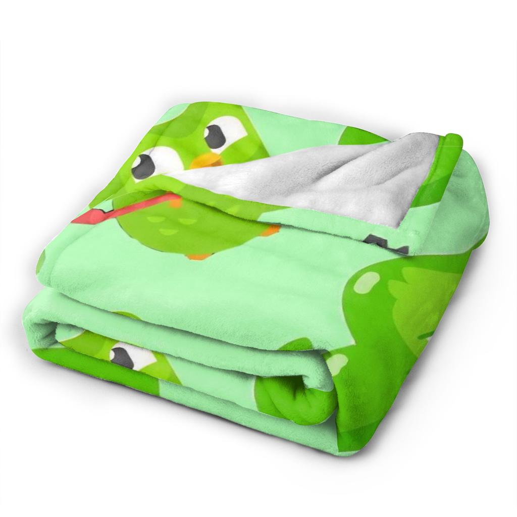 Duolingos Owl Duo Flannel Blanket  Soft Warm Bedding Throws for Couch Bed Camping Comfortable Bedspread Sofa Bed Cover