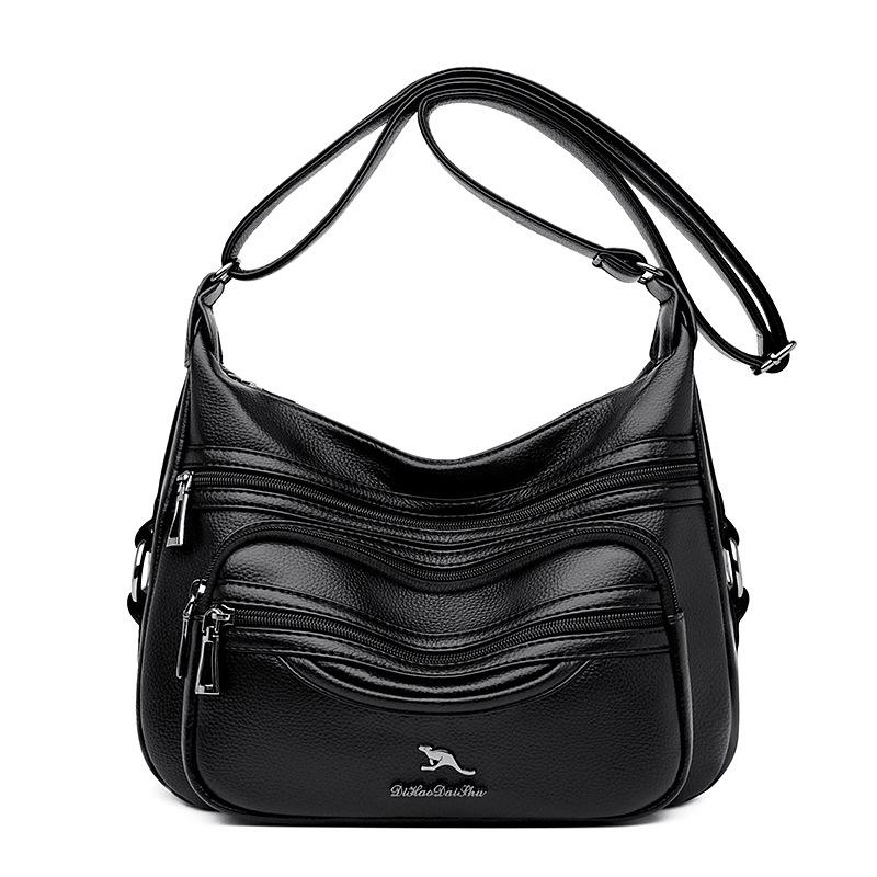 Emgrand Kangaroo Bag Middle-aged Mother Bag Crossbody Shoulder Bag Women's Soft Leather Bag 2025 New Large-capacity Gift for Mother-in-law