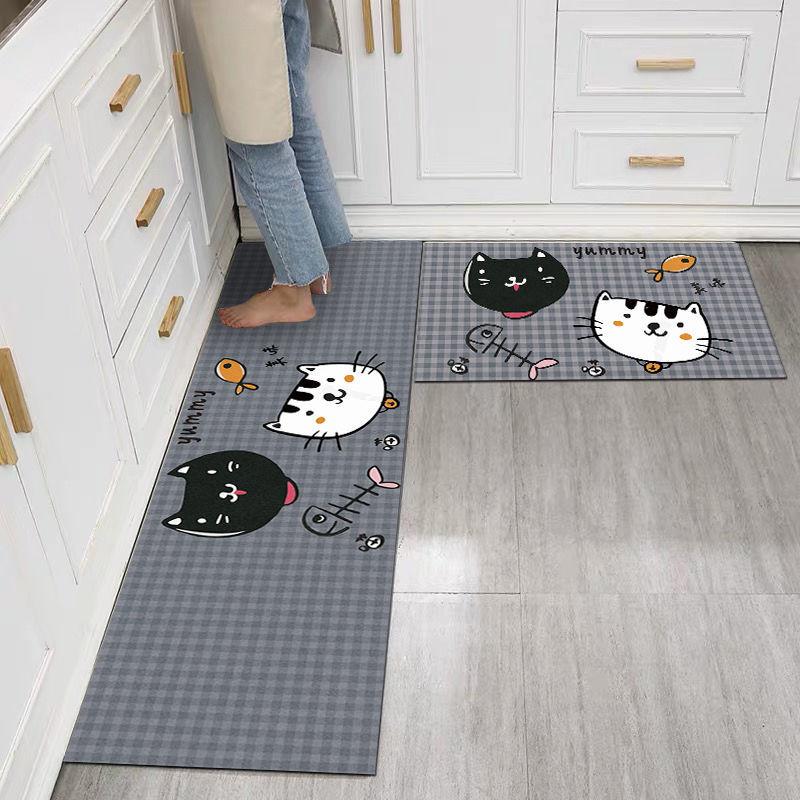 Kitchen Washable Anti-Slip Long Floor Mat Bathroom Entrance Door Absorbent Mat Bedroom Bedside Area Rug Living Room Prayer Rug
