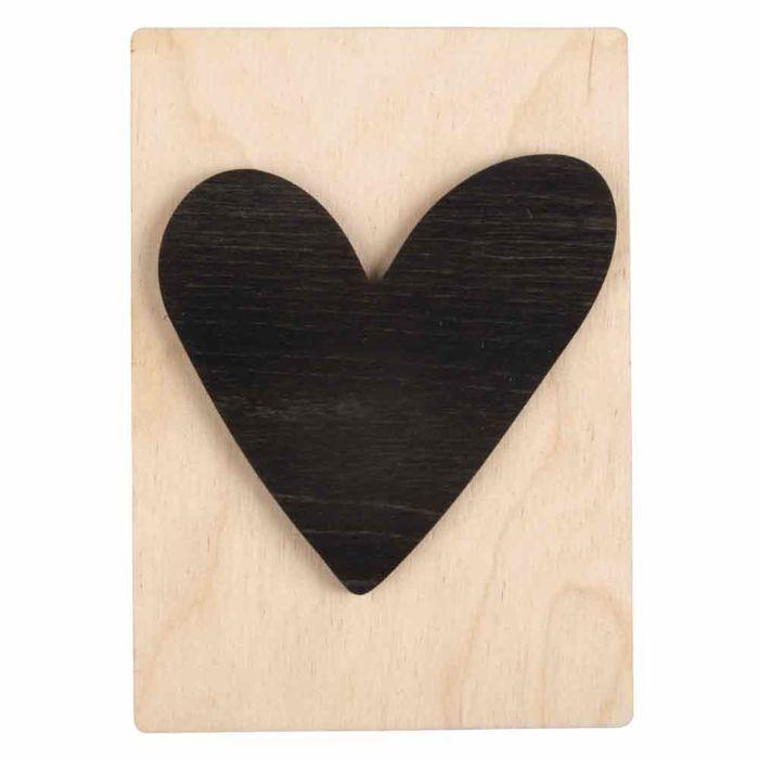 Lettres en bois déco - RAYHER - Coeur - 14,9 x 10,5 cm - Noir - Mixte