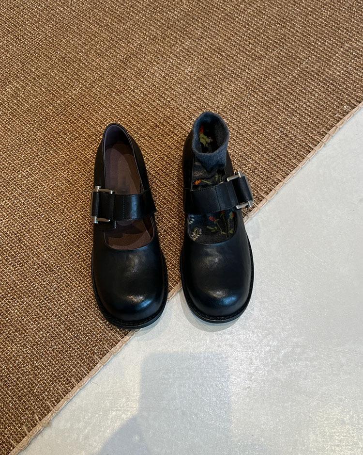 Версия из овчины~ Британский стиль Японская круглая голова Мэри Джейн туфли женские однопуговичные лоферы кожаная платформа универсальные одиночные туфли