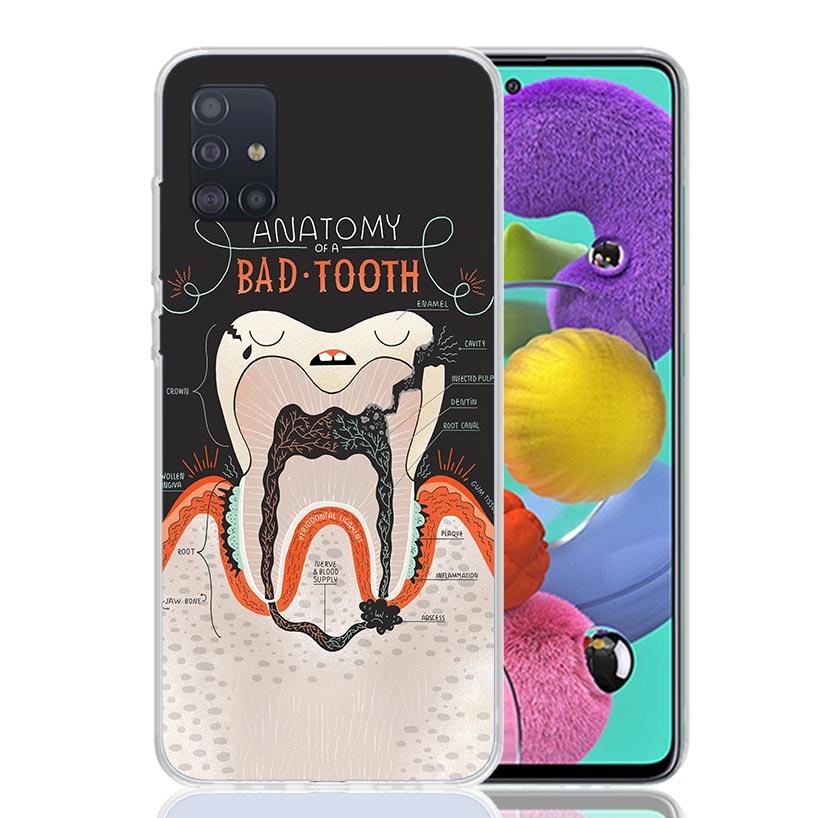 Wisdom Teeth Dentist Tooth Case Phone Cover for Samsung Galaxy A52 A51 A50 A42 A32 A22 A12 A02S A72 A71 A70 A41 A31 A21S A40 A30