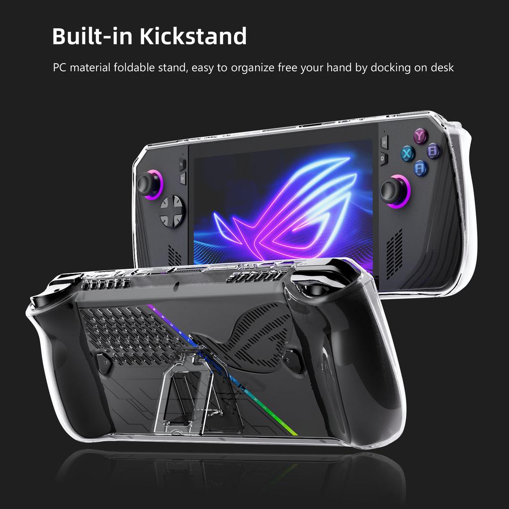 Чехол TPU Clear Hard Case with Stand для ASUS Rog Ally X 2024, Rog Alloy X Accessories Защитный чехол Soft Skin Kickstand Grip Case