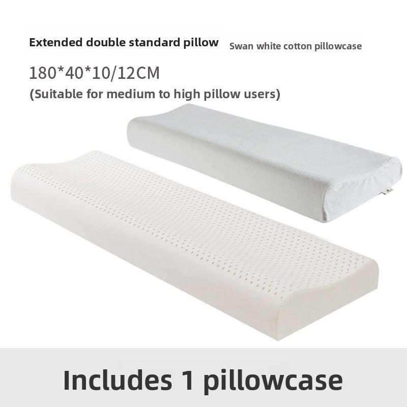 Natural Latex Long Pillow Double Size Extended Children Couples Massage Neck Support Bedding Accessories Soft Hard Adjustable