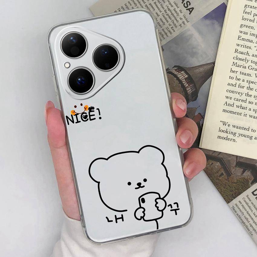 For Huawei Honor Magic5 400 Pura 80 Pro Ultra Phone Cover Beautiful Girls Patterns Transparent Slim Silicone Anti Fall Housing For Huawei Bumper Shell