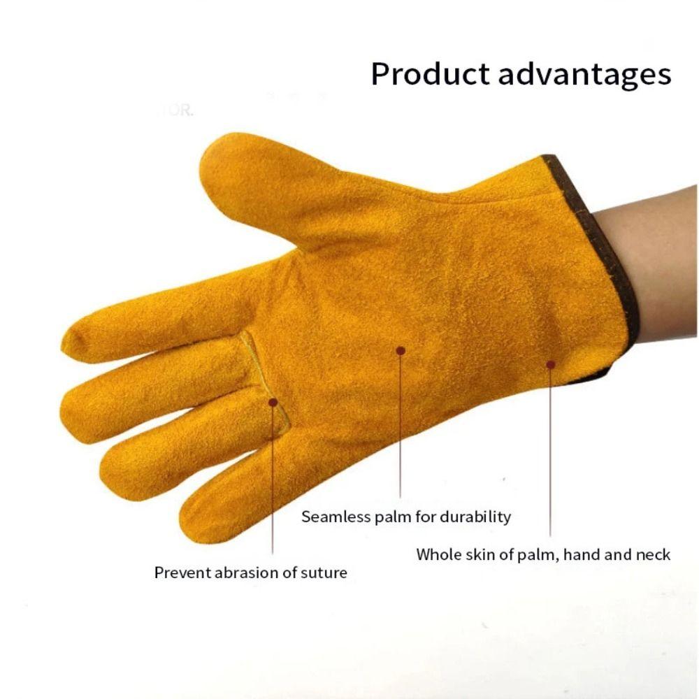 1 пара жаропрочных сварочных перчаток, огнестойкие перчатки сварщика, прочные защитные перчатки для сварки