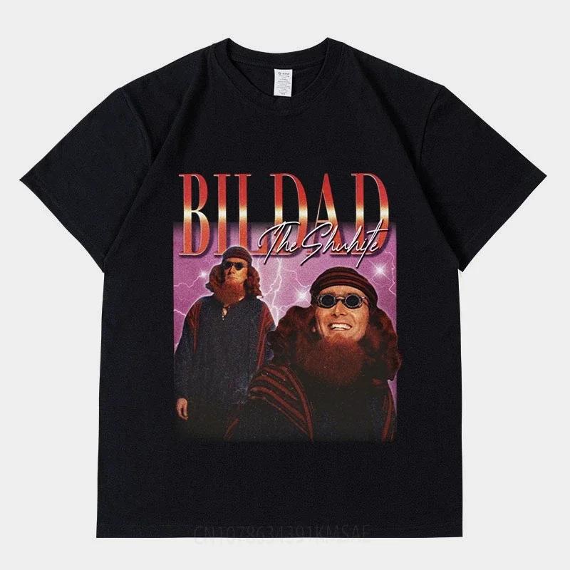 Bildad The Shuhite Винтажная Графическая Футболка Унисекс Модная Хлопковая Футболка с Коротким Рукавом Унисекс С Округлым Вырезом Оверсайз Футболки Streetwear