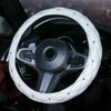 Crystal Diamond Leather Steering Wheel Cover with Bling Crystal Rhinestone Universal Fit Car Steering