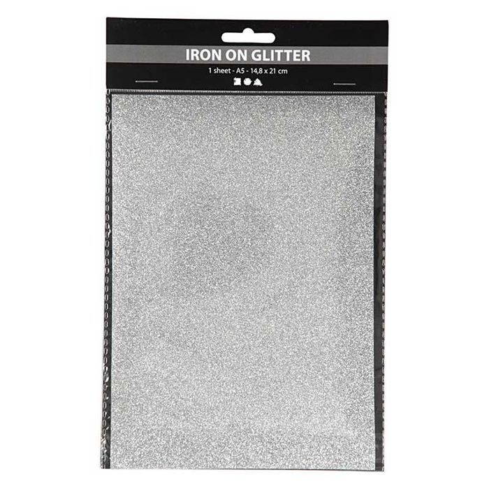 Silver Glitter Iron-on Paper - 14.8 X 21 Cm
