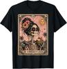 Funny Summerween Skeleton Tarot Card T-Shirt for Women
