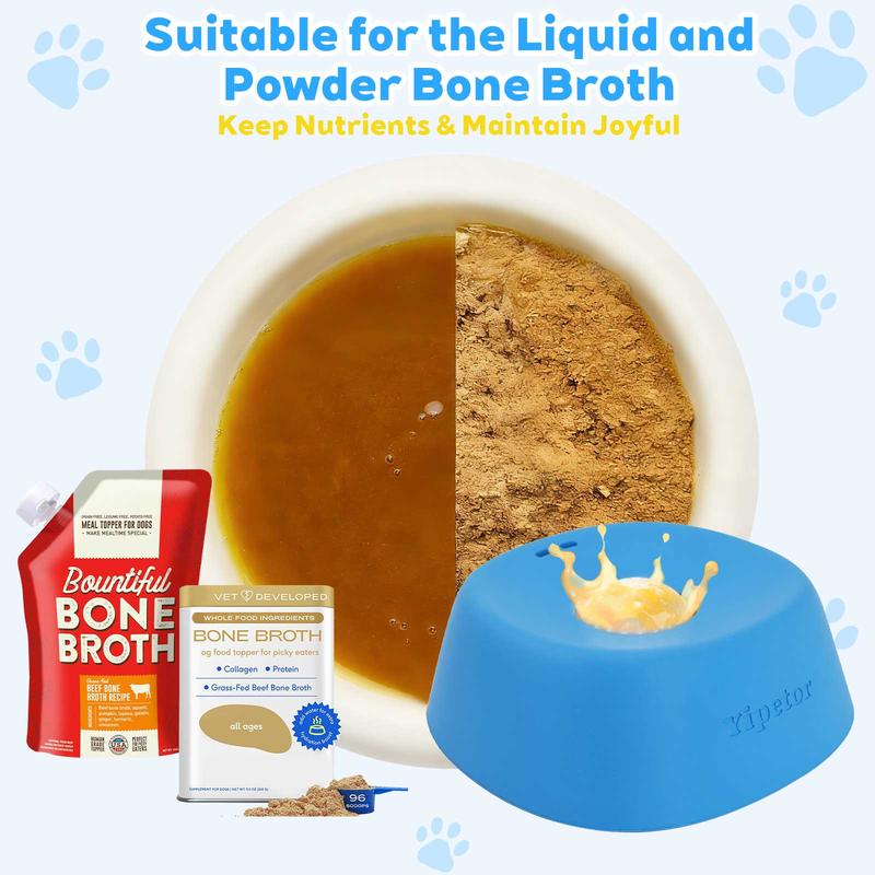 Slow Feeder Dog Bowls for Liquid Treat, [Built-in Rolling Ball] No Spill Bone Broth Dog Licking Bowl, Multi-Purpose Puppy Yogurt Feeder Bowl
