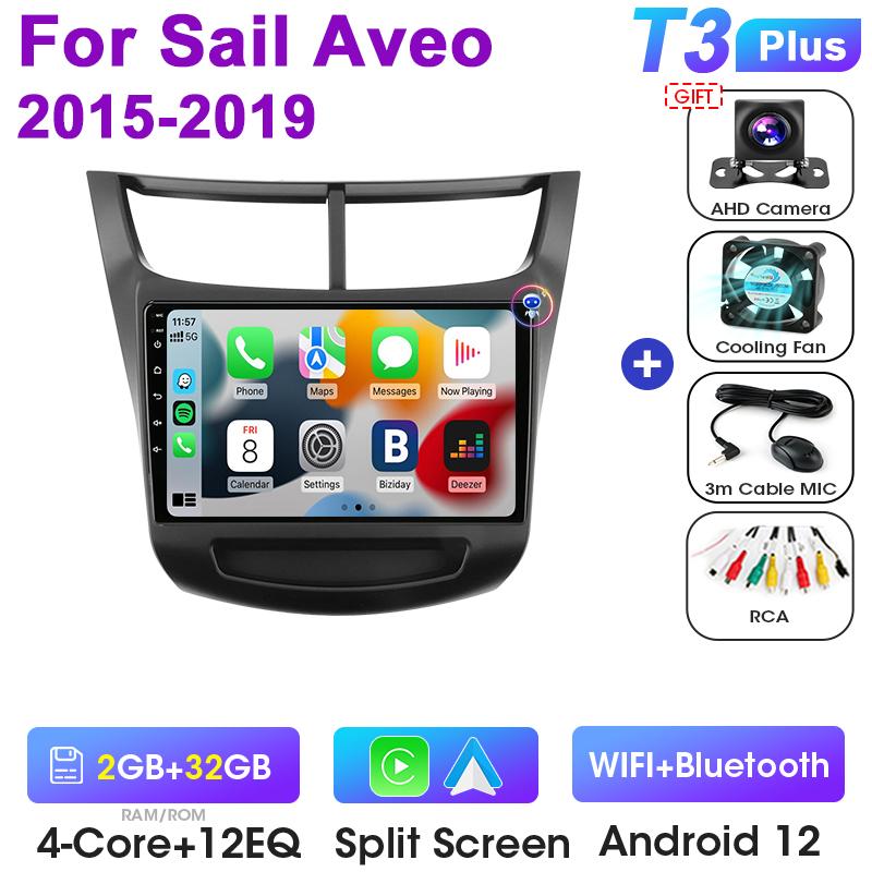 2 Din Android 12 автомобильное радио для Chevrolet Sail Aveo 2015 - 2019 мультимедийный видеоплеер GPS Carplay Авто Стерео RDS DVD головное устройство