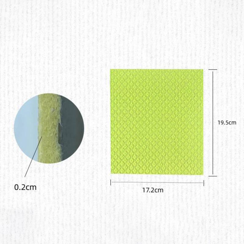 10 шт. Салфетка для посуды из хлопка и древесной целлюлозы, кухонная мочалка, нелипкая ткань для очистки от масла, абсорбирующая, биоразлагаемая тряпка из хлопка и древесной целлюлозы