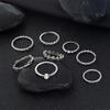 8pcs/set Fashion Bohemia Dainty Twist Thin Band Silver Color Stacking Ring Gift  Jewelry  Ring Set