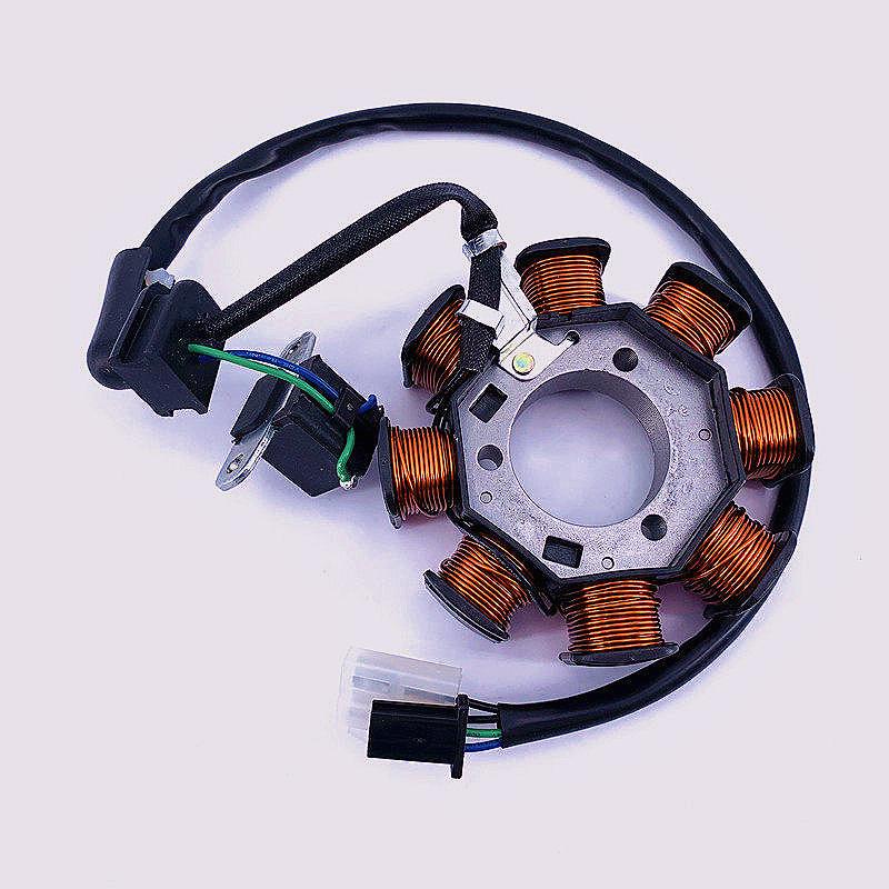 Магнитный стальной маховик и катушка статора Lica для мотоциклов QS125T-2 / QS100T