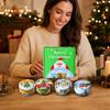 Christmas Scented Candle Gift Set, 4 Tin Candles with Plant-Based Soy and Natural Dried Flower Decor,