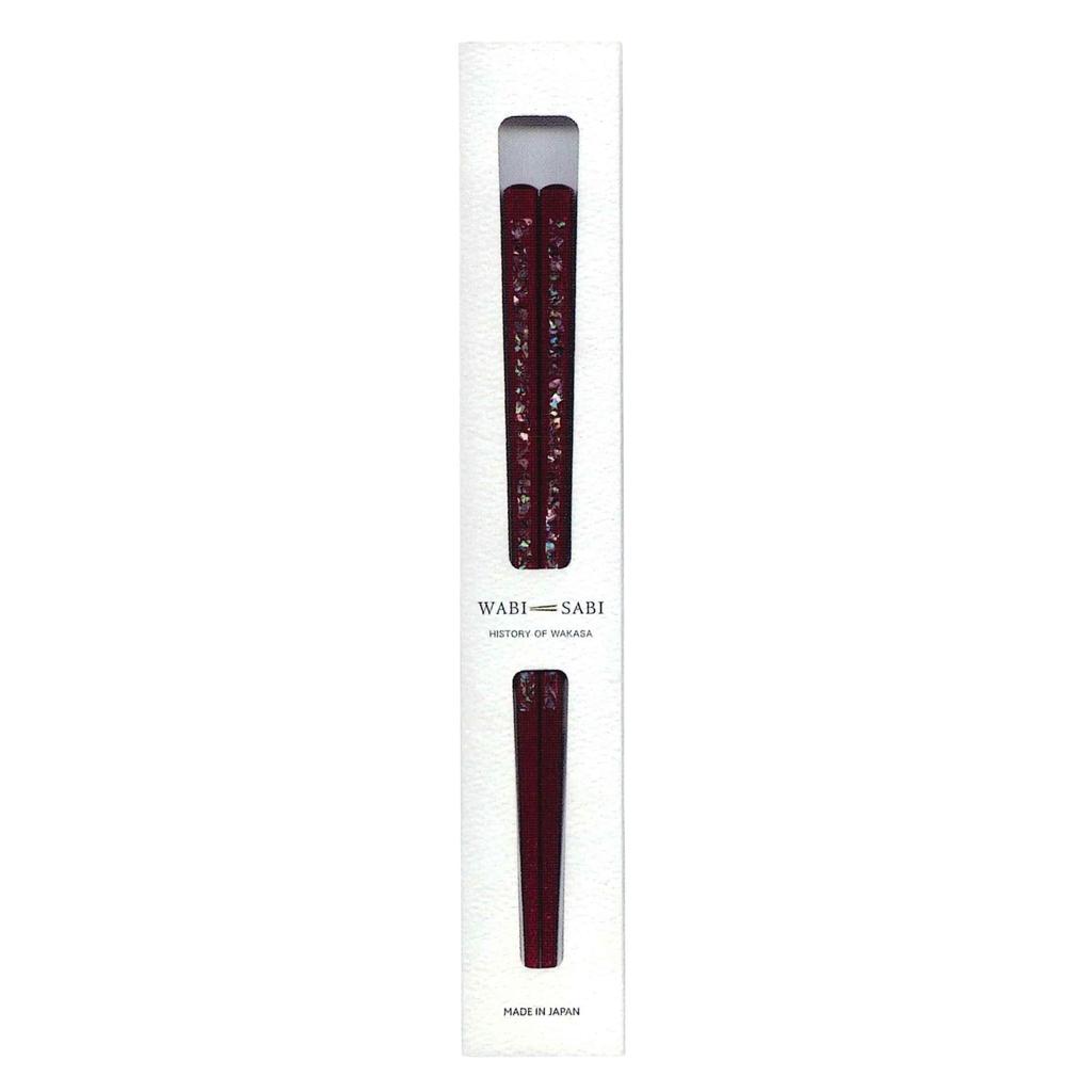 Tanaka Hashiten Light 21cm Wabi-Sabi Chopsticks, Jin, No. 604442, Red,