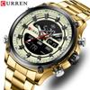 Sports Watch LED Digital Analog Quartz Men's Watches Chronograph Date Alarm Waterproof Stainless Steel Male Watch