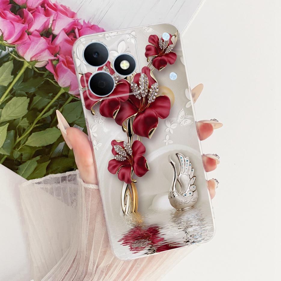 Чехол для Realme Note 80 4G RMX5388 Милый Кот Цветы Рисованный Чехол Мягкий Силиконовый Чехол Для Realme Note 80 Note80 Задняя Крышка Fundas