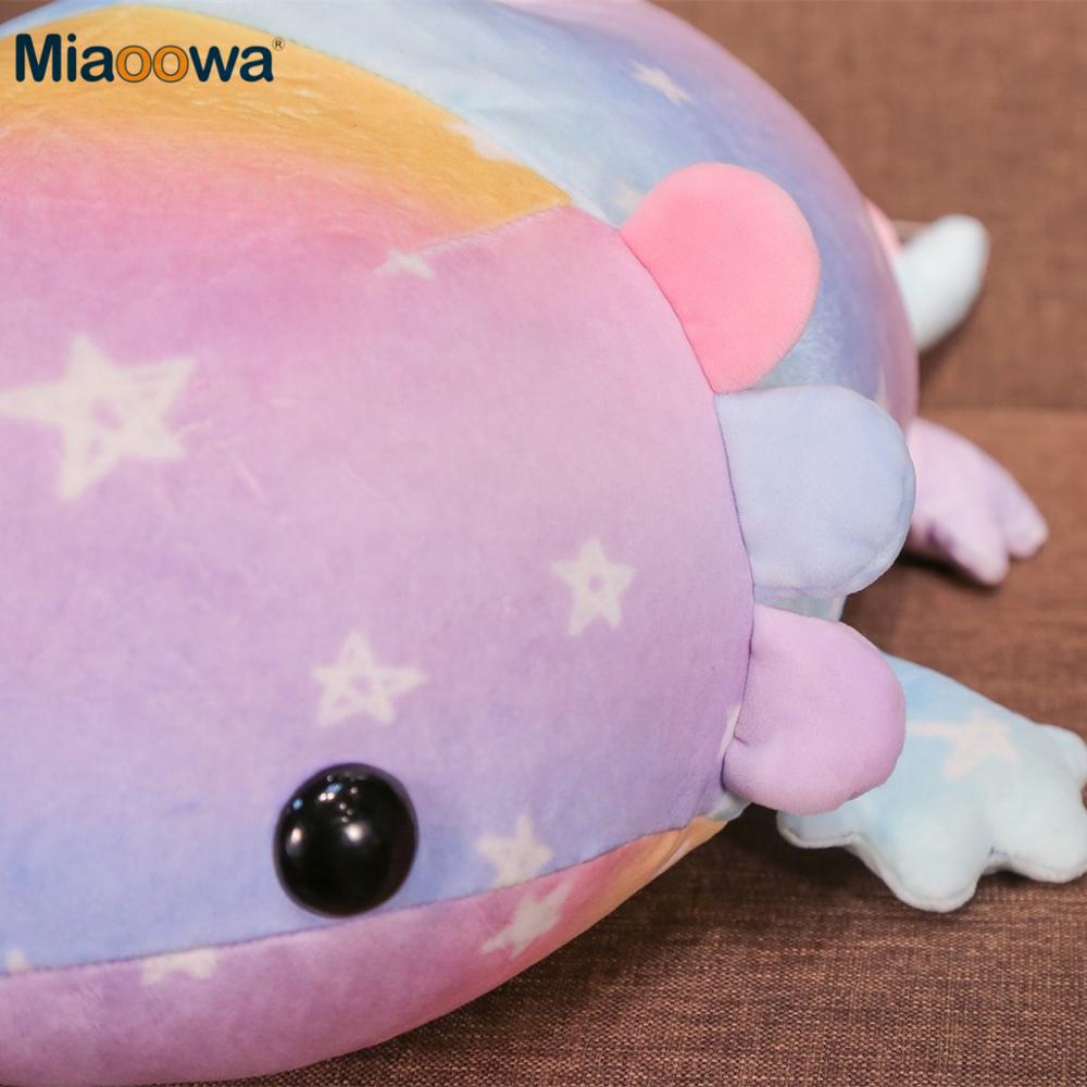 37 -58cm Rainbow Dinosaur Fish Plush Toys Colorful Giant Salamander Stuffed Doll Soft Animal Sleep Pillow Adorable Gift For Kids Girl