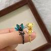 Ring Cartoon Cute Creative Simple Exquisite Angel Elf Colored Treasure Pair Ring Ring