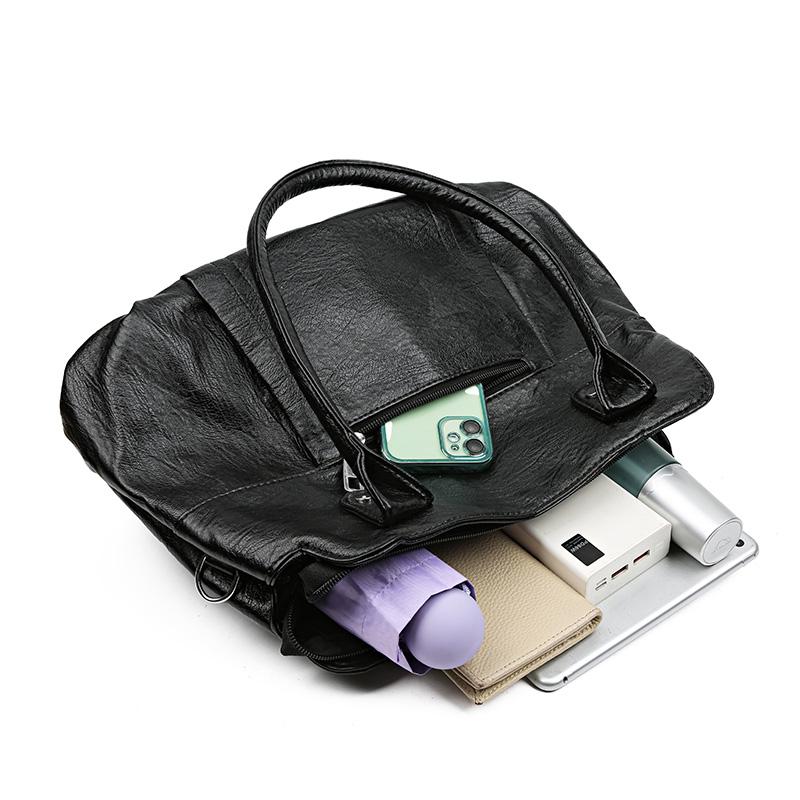 Сумка для мамы Мягкая кожаная сумка Женская сумка через плечо Сумка для компьютера Сумка-тоут