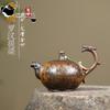 Исинский чайник из фиолетовой глины, сырая руда, киль, золотой песок, дровяной обжиг, ручка архата, чайник, кунг-фу, китайский чайный сервиз