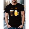 Летняя мужская футболка с градиентным цветом, графикой пива и 3D-принтом, с коротким рукавом и круглым вырезом, повседневная одежда для отпуска, мужской топ для улицы