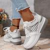 Women's Trendy Platform Sneakers Casual Lace Up Outdoor Shoes Comfortable Low Top Sport Shoes Plus Size Shoes 36-43