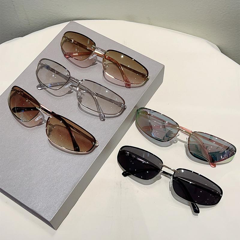 KAMMPT Y2k Rimless Sunglasses Female Latest Fashion Outdoor Decor Shades Female Trendy Luxury Brand Designer Mirror Sun Eyeglasses