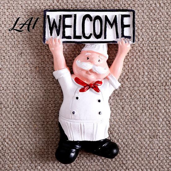 Recipe Holder Magnets 3D Cartoon Chef Refrigerator Magnet Resin Baker Decorative Fridge Memo Notes Photo for Home Decor Theme Ornaments
