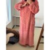Warm And Thick Home Pajamas In Winter Coral Velvet Jacquard Nightgown Solid Color Home Dress Nightdress Casual And Simple