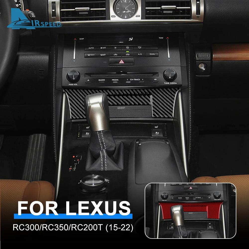 Real Soft Carbon Fiber Sticker For Lexus RC300 RC350 RC200T 2015 2016 2017 2018 2019 2020 2021 2022 Center Console Interior Trim