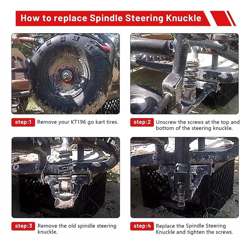 For KT194, KT196, Kt196cc 6.5 Hp Go Kart Quad Parts- 1 Pair Spindle Steering Knuckle Shaft Bearing