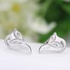 Посеребренные платиновые серьги, корейские бабочки Love Flower, серьги-гвоздики из платины, серебряные украшения
