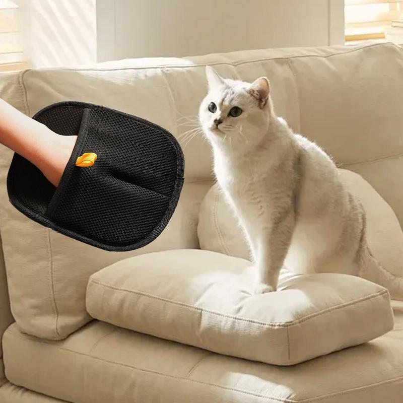 Pet Grooming Glove Reusable Double-Sided  Pet Hair Remover Gloves Static-Free Hair Stripping Mitts Cat Hair Cleaning Tool