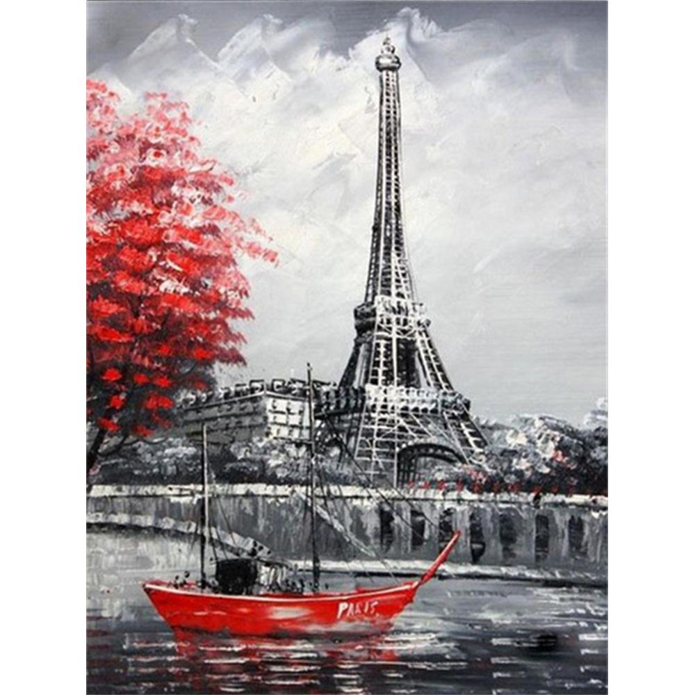 5D Алмазная вышивка с полной дрелью, вышивка крестиком, уличная алмазная живопись, пейзажная мозаика, Эйфелева башня, ремесленный домашний декор