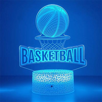 3d Иллюзионный ночник Баскетбольный мяч Голограмма Акриловый ночник для декора комнаты Уникальный подарок для студента Спальня Ночник