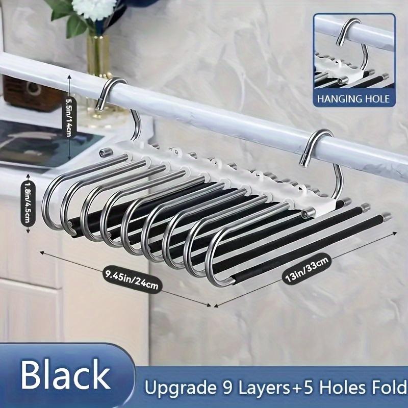 1 шт. Выдвижная вешалка для брюк из нержавеющей стали, складная многофункциональная многослойная вешалка для домашнего хранения и сушки одежды
