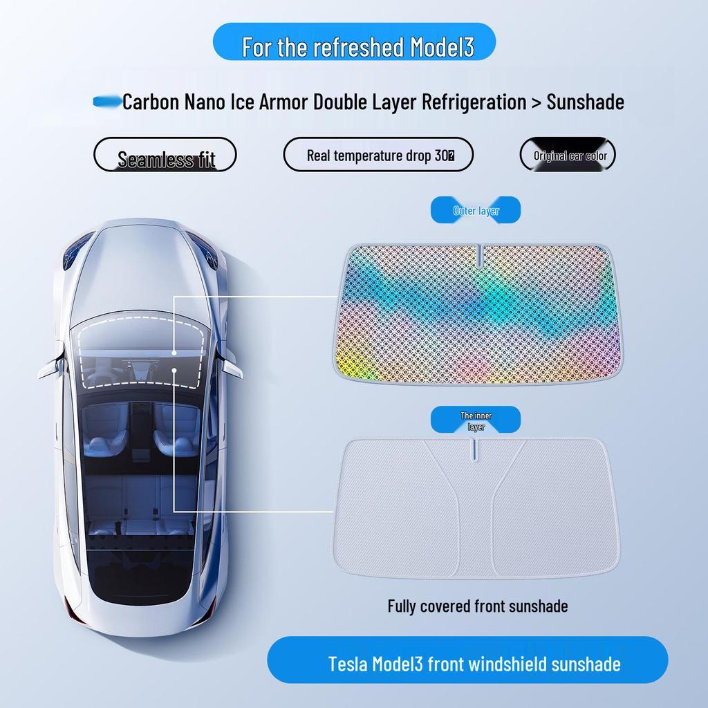 Графеновая лазерная шторка-солнцезащита для люка Tesla Model Y: Теплоизоляция и защита от солнца