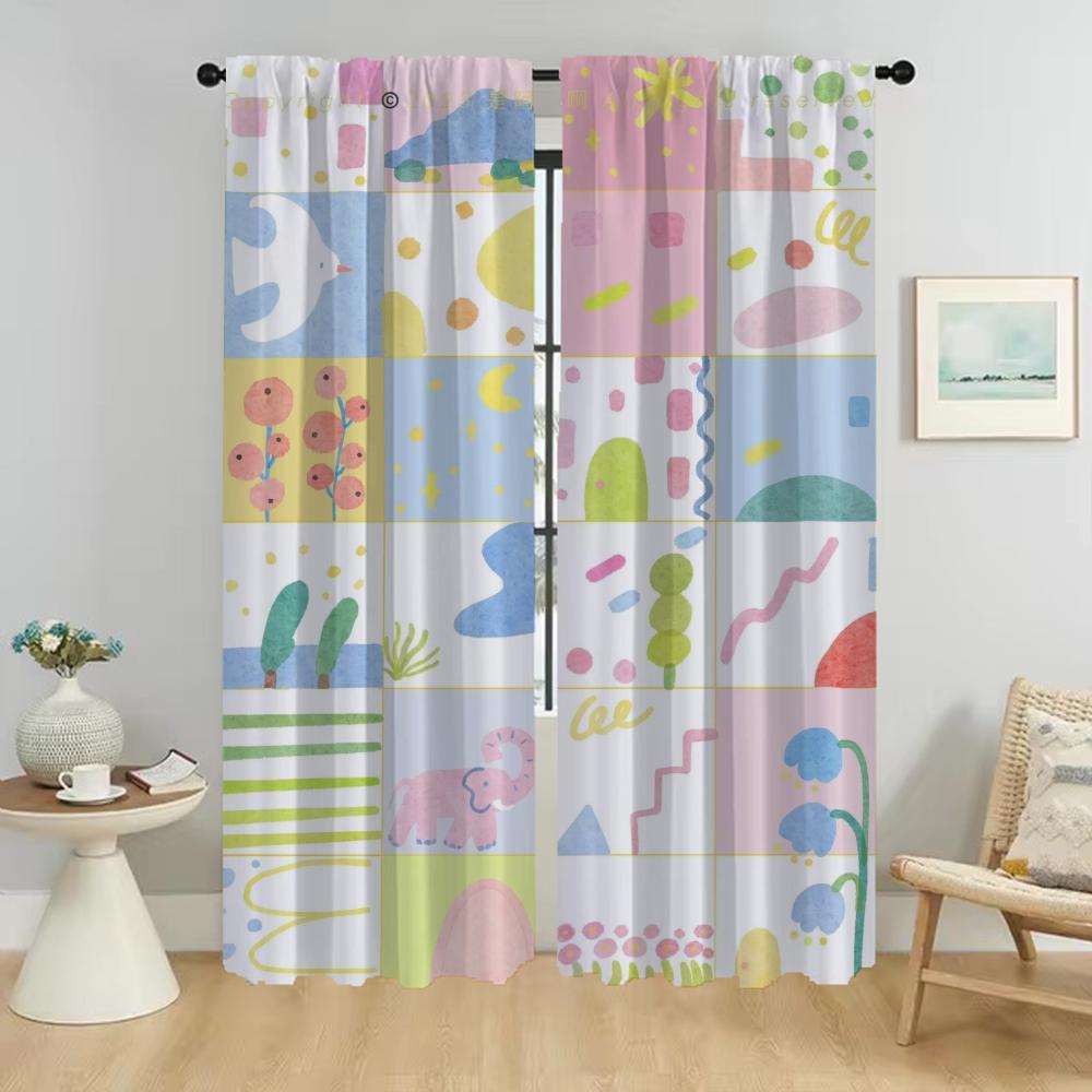 Разноцветные секционные кухонные шторы для гостиной, домашние интерьерные шторы, 2 штуки, шторы-тени, элегантная камера